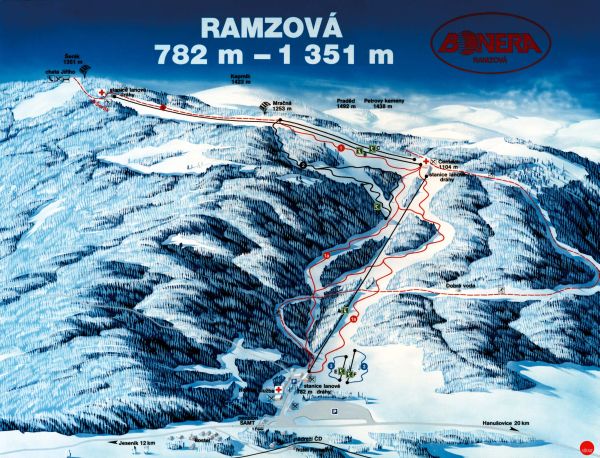 Ramzowa - mapa tras zjazdowych