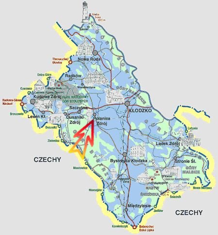 Polanica Zdrój - mapa okolicy