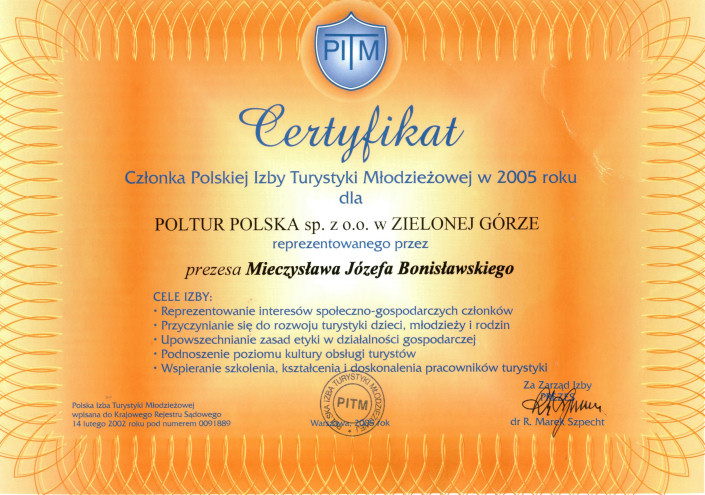 Certyfikat PITM